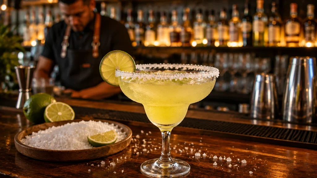 salt on margarita glass